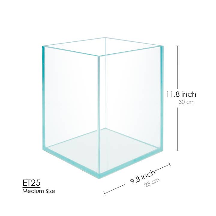 HIRO AQUATICS - Wholesale Terrarium - Nano-hoog randloos glazen aquarium van 5 gallon, met opties voor deksels