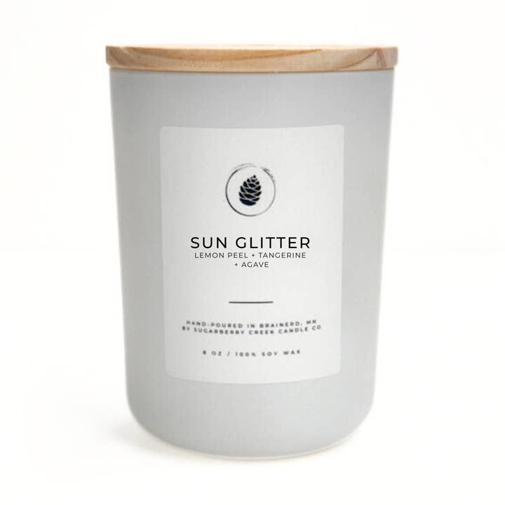 Sun Glitter Soy Wax Candle for wholesale by Sugarberry Creek Candle Co.