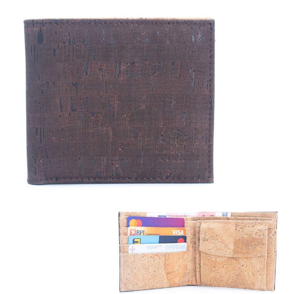 Meninas Bonitas Cork – wholesale Wallet - Men’s – Brown Cork Men's Wallet with Box Packaging BAG-225415