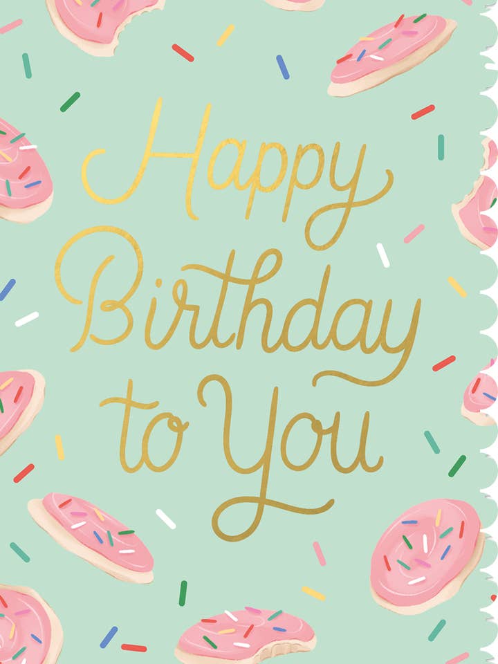 CARTE DE VŒUX BISCUIT SUCRÉ D'ANNIVERSAIRE RICICLE pour la vente par Notes & Queries, Inc.