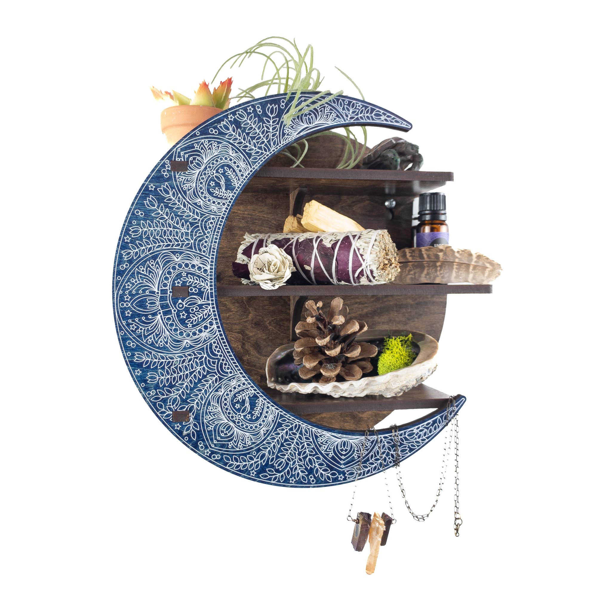 Standish House – Großhandel Wandregale – Mandala-Mondregal, Kristallregal, Regal für ätherische Öle1