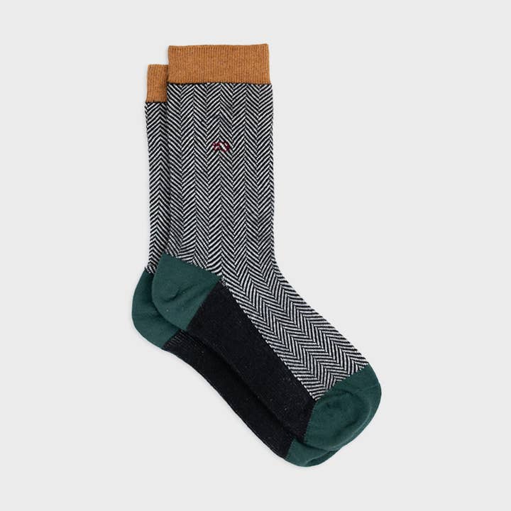 Chaussettes En Coton Peigné Chevrons Sherwood pour la vente par BILLYBELT