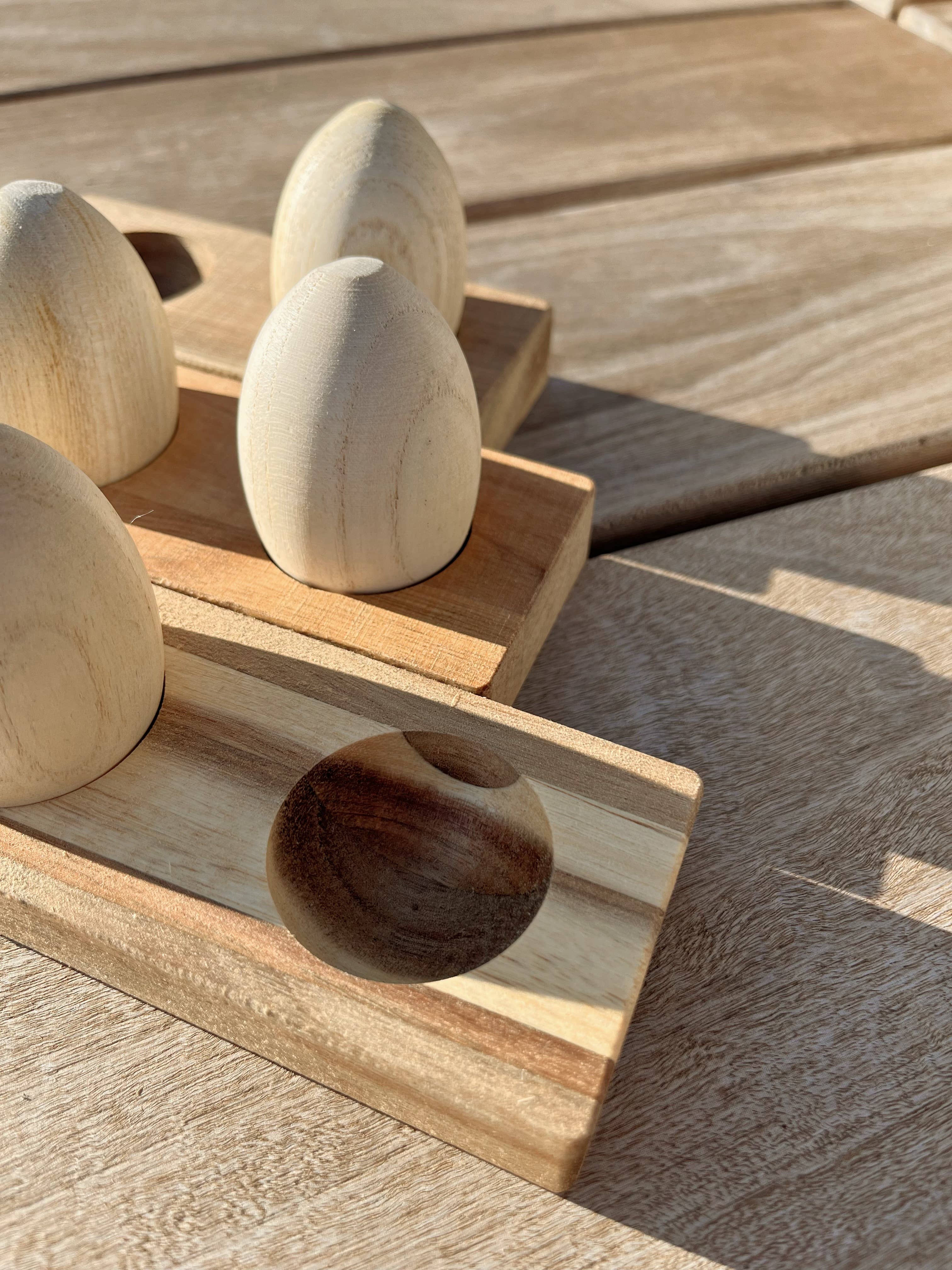 All Wooden Elements – wholesale Wood toy – Child – Wooden Egg Shakers with Stand1