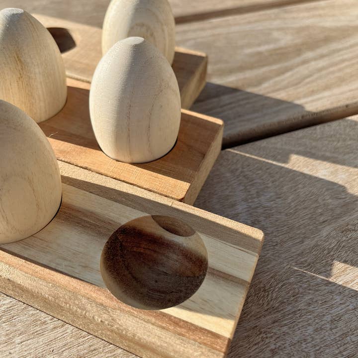 All Wooden Elements – wholesale Wood toy – Child – Wooden Egg Shakers with Stand1
