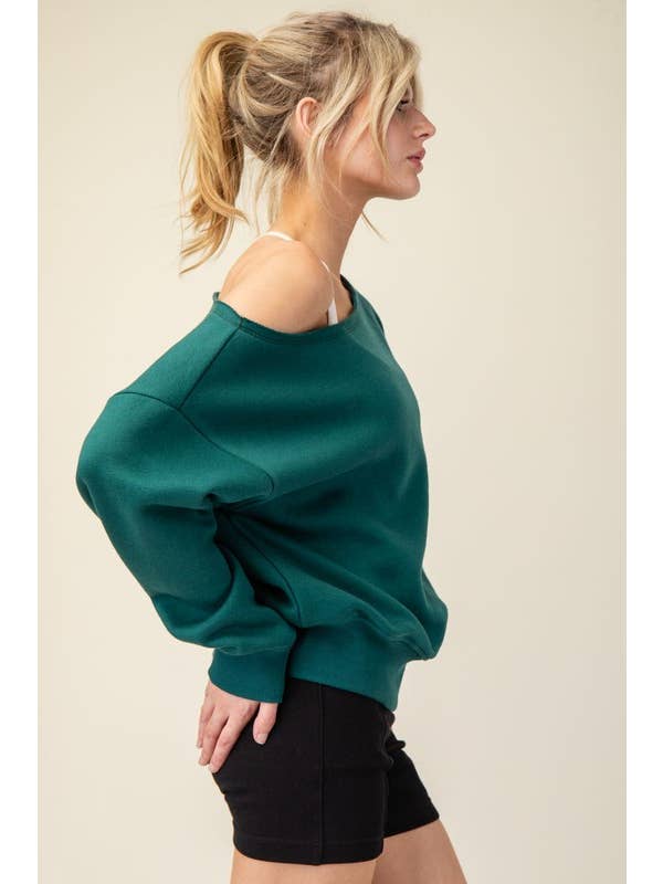 Sunday Morning – wholesale Sweatshirt – Women's – T6899PL37 PLUS SIZE OFF SHOULDER FRENCH TERRY FLEECE TOP17