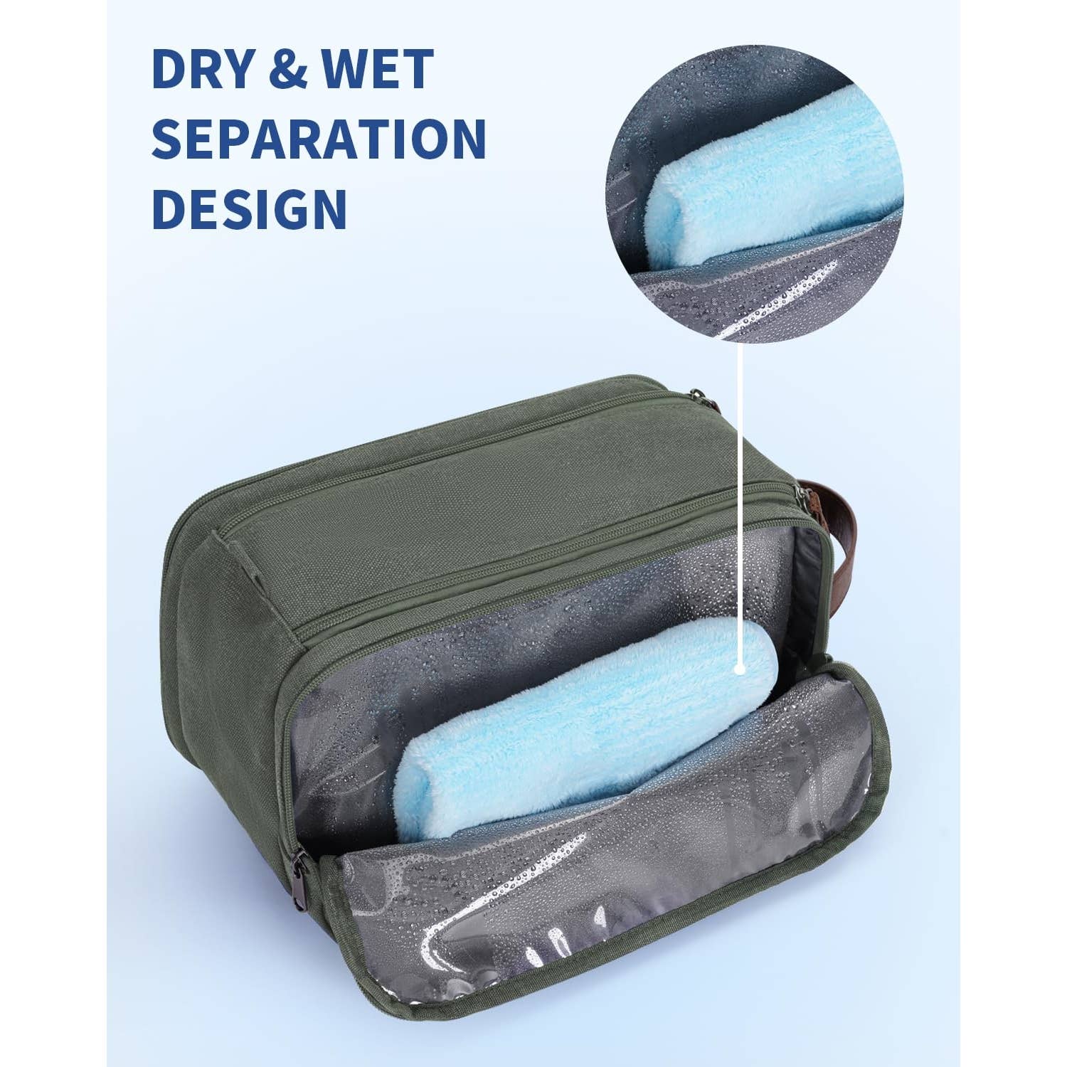 wandf – Engroshandel Toilettaske - Unisex – Canvas & læder Dopp Kit rejse vandafvisende barbertaske20