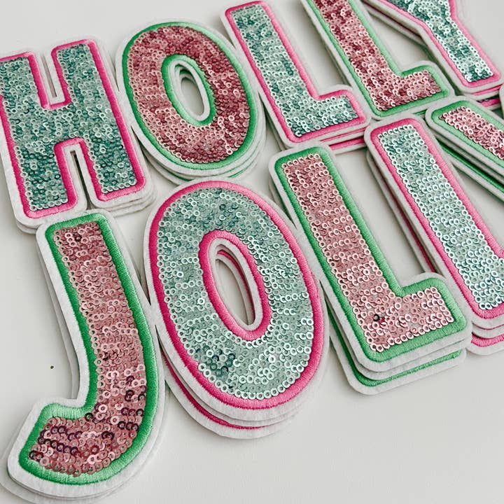 TEELUX - Wholesale Patch - 10.5" HOLLY JOLLY - SEQUIN Patch
