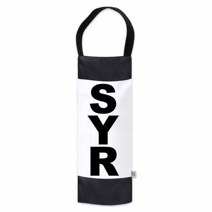 Borsa da vino in tela con abbreviazione della città di SYR (Siracusa) per la vendita all'ingrosso da parte di Anne Cate