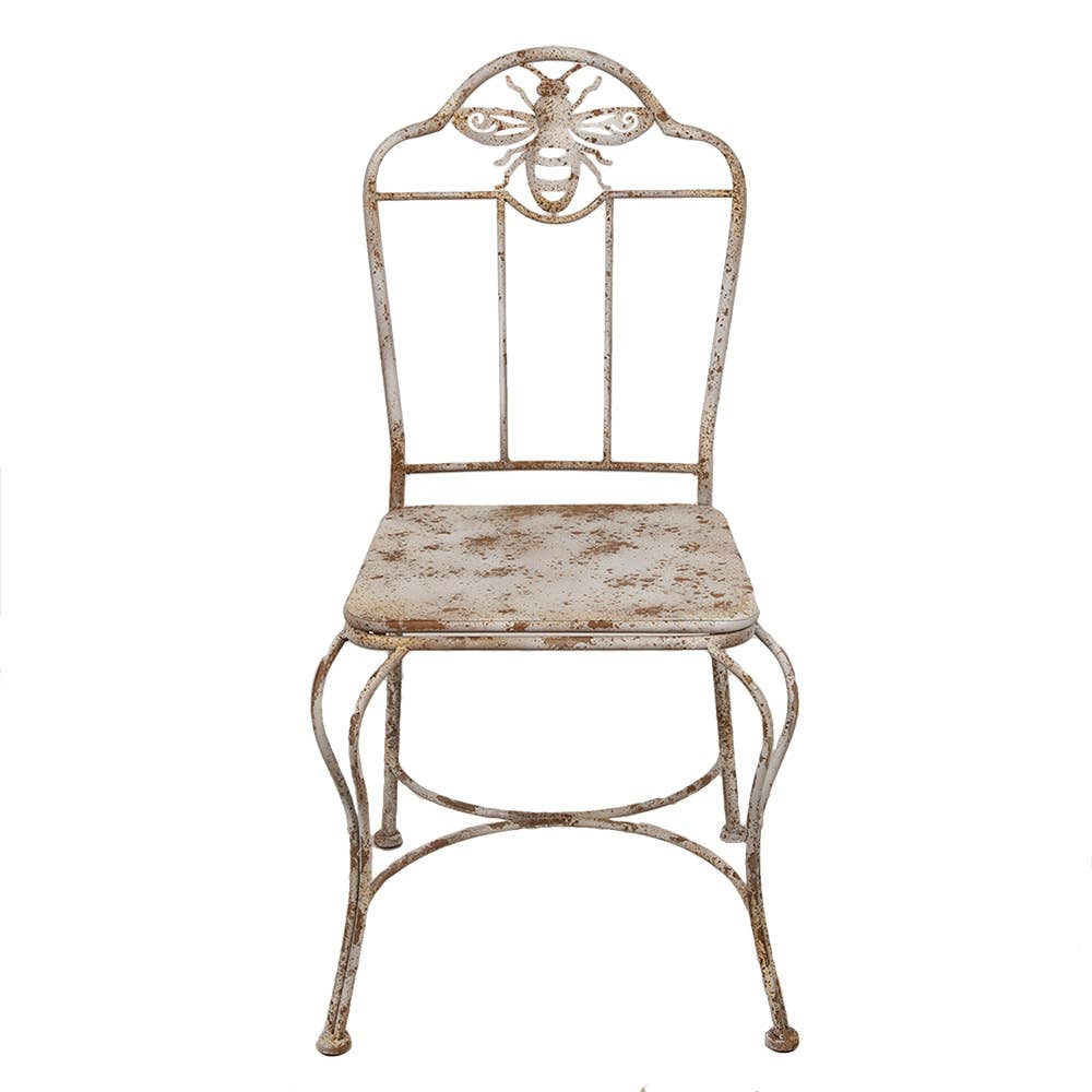 Clayre & Eef - Wholesale Chair - 6Y5621 Garden Chair 47x47x91 cm White Brown Iron0