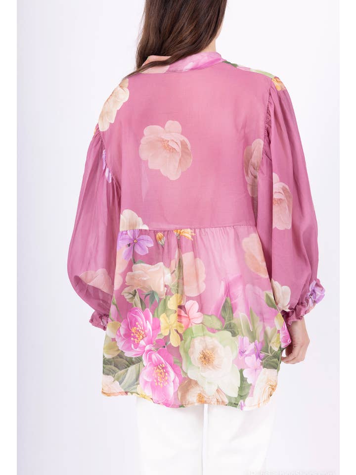 Happy look - Wholesale Blouse - Women's - Floral Blouse in Cotton Voile – Lightness & Femininity