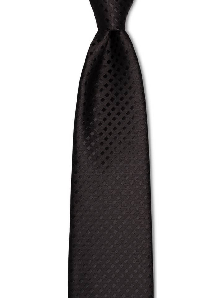 Zwarte zwarte geruite traditionele stropdas voor wholesale door GoTie
