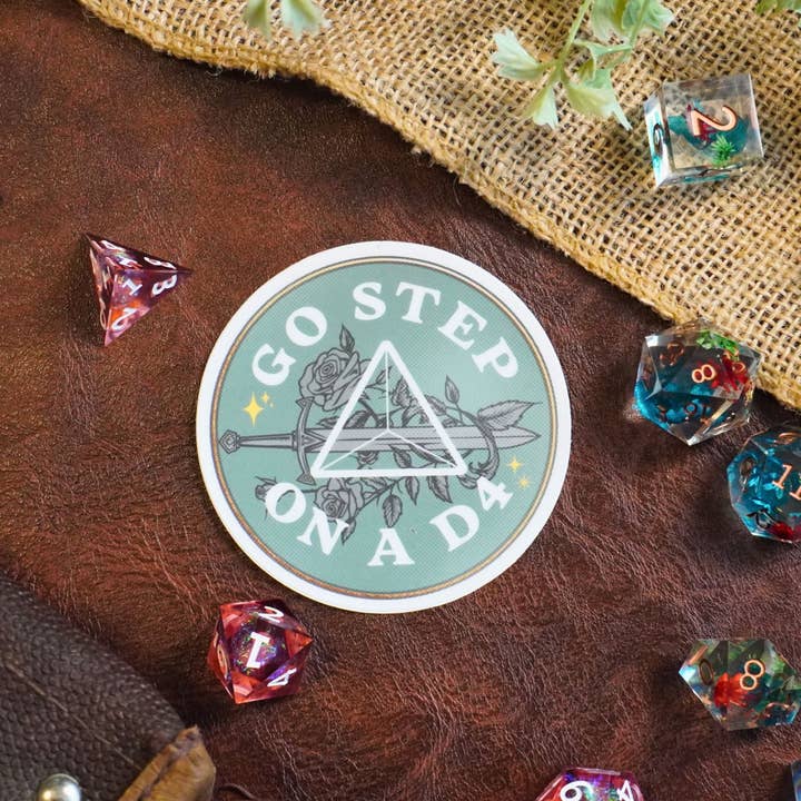 Minva Tabletop Design Co - Wholesale Sticker - Go Step on a D4 Sticker