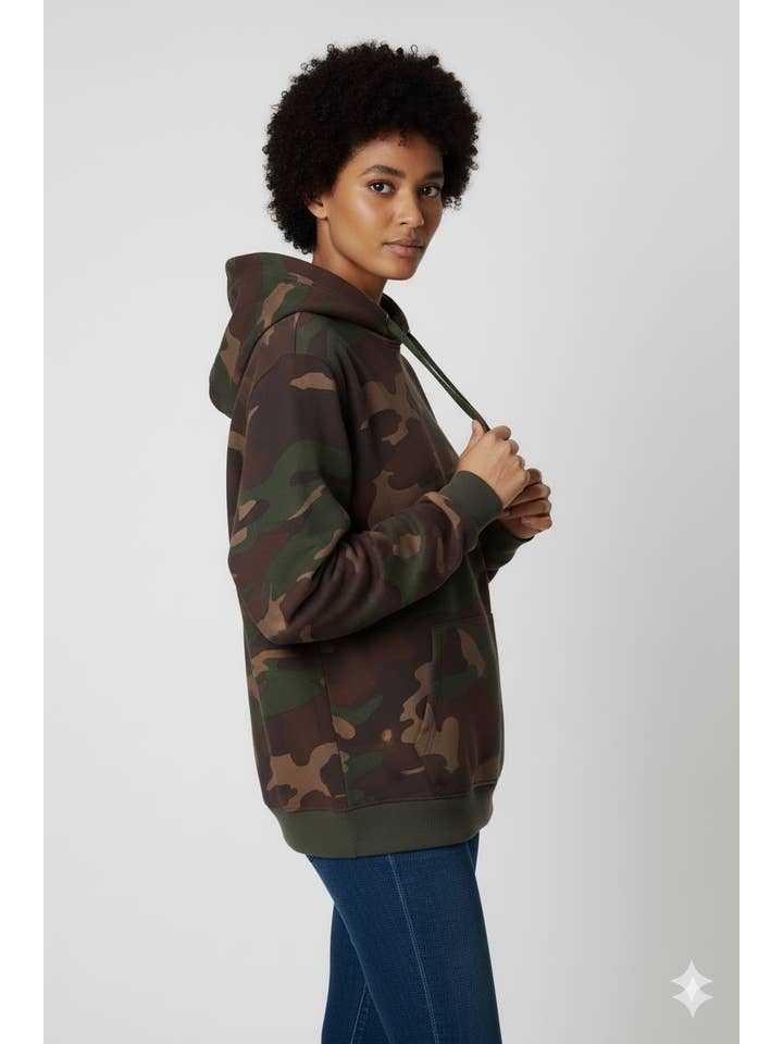 CAMOUFLAGE UNISEX FLEECE PULLOVER HOODIE for wholesale on Faire3