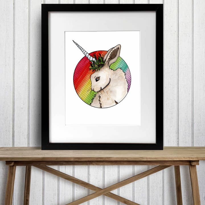 Aquarelle « Bunnicorn » : Impression d'art pour la vente par PinkPolish Design