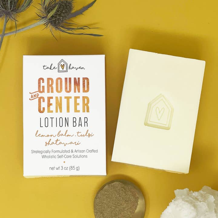 Herbal Lotion Bar: Ground & Center: Non-toxic, Eco-friendly for wholesale by Take Haven