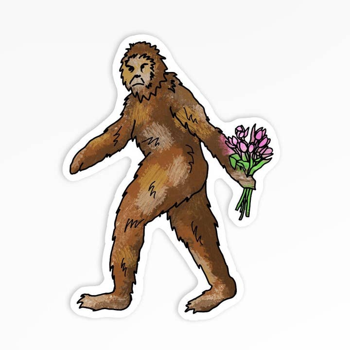 BoyPilot Goods - Wholesale Sticker - Romantic Sasquatch sticker - Funny Cute Bigfoot Valentine Vi0