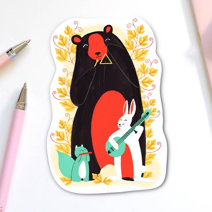 Beary Jolly Band Sticker for wholesale by inkpaperfable