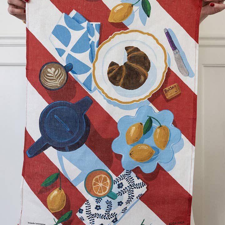 Bespoke Letterpress - Wholesale Tea Towel - Brunch 100% Linen Tea Towel1