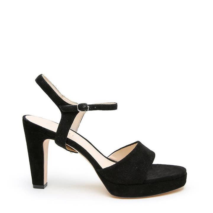 Schwarze Wildleder-Lo-Plattform + Jackie-Riemen für den Großhandel von Alterre