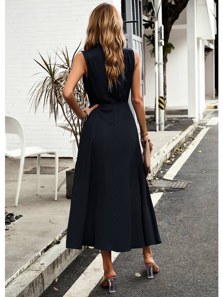 YNIQUE - Wholesale Jurk - Dames - Effen maxi-zomerjurk met gesmokte tankjurk voor dames, mouwloos