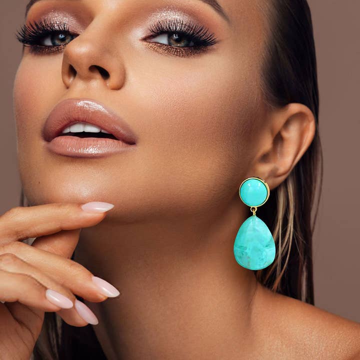 Bold Resin Teardrop Dangle Earrings for wholesale by Sensibling Corp.