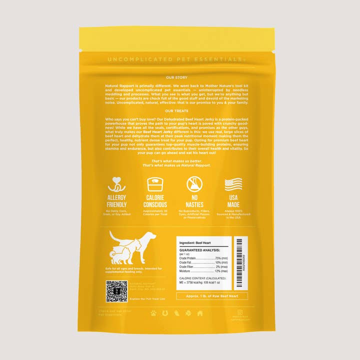 Natural Rapport - Wholesale Pet Treats - Dog - The Only Dehydrated Beef Heart Jerky Dogs Need