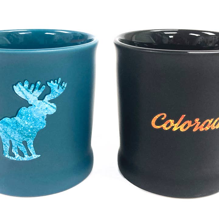 Colorado Embossed Moose Mug for wholesale by Mountain States Specialties
