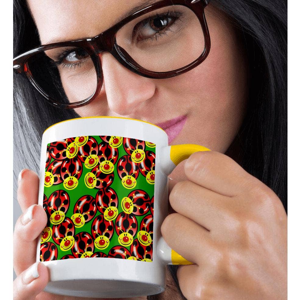 3dRose – wholesale Coffee mug – 3dRose, Cute smiling Face Ladybugs Pattern, Mug1