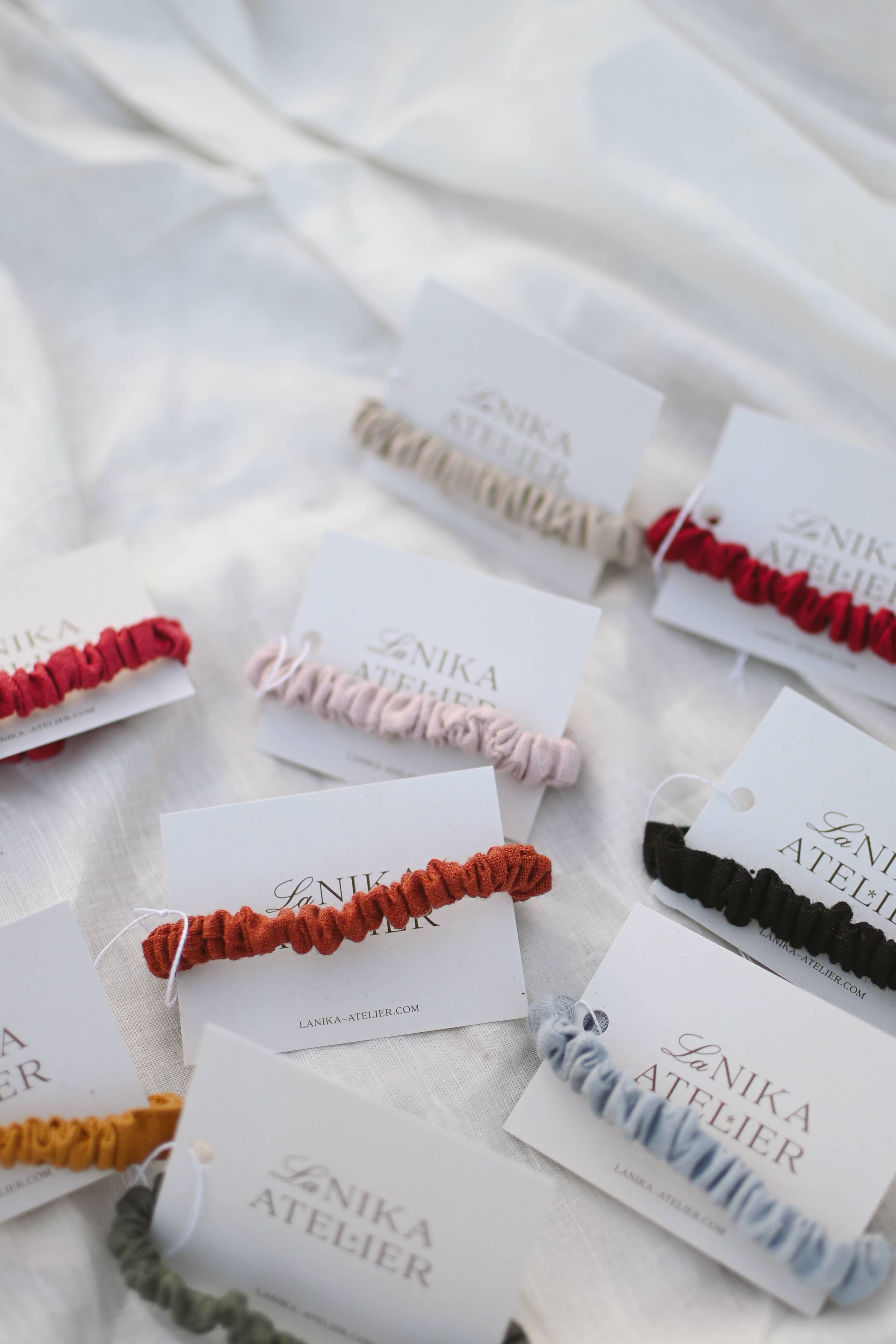 Lanika Atelier, Nika Korošec s.p. - Wholesale Hair Tie - Skinny 100% Linen Hair Elastic, No Plastic Scrunchies 22