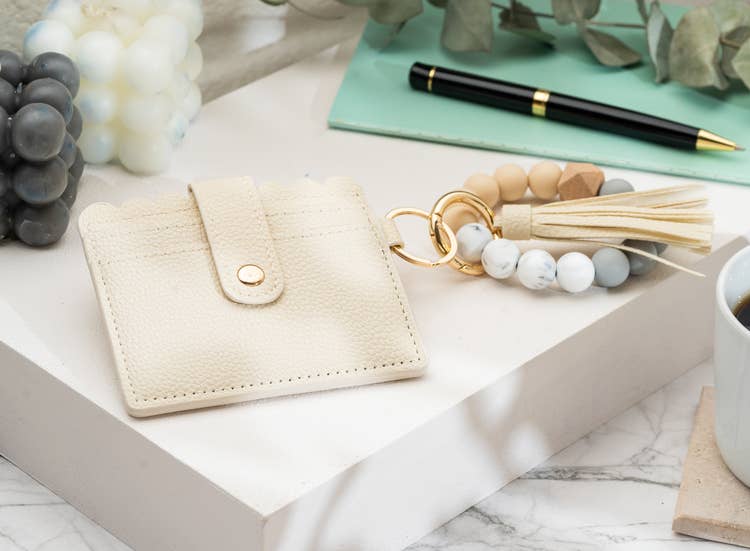 American Leather Goods - Wholesale Wallet - Women's - Leather Keychain Wallet With Wristlet Bangle Bracelet20