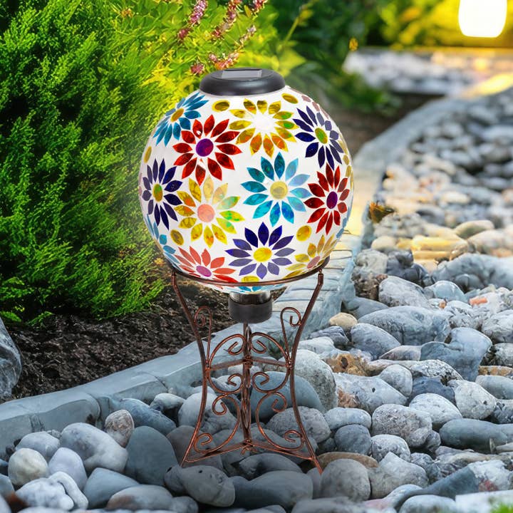Decorative Scroll Steel Outdoor Gazing Globe Stand - Bronze for wholesale by Sunnydaze Decor