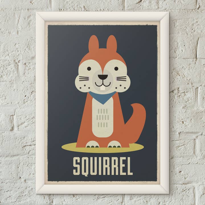 Left Hand Prints – Engroshandel Kunsttryk – Børn og baby – Egern Børn Børns Retro Nursery Art Print Plakat