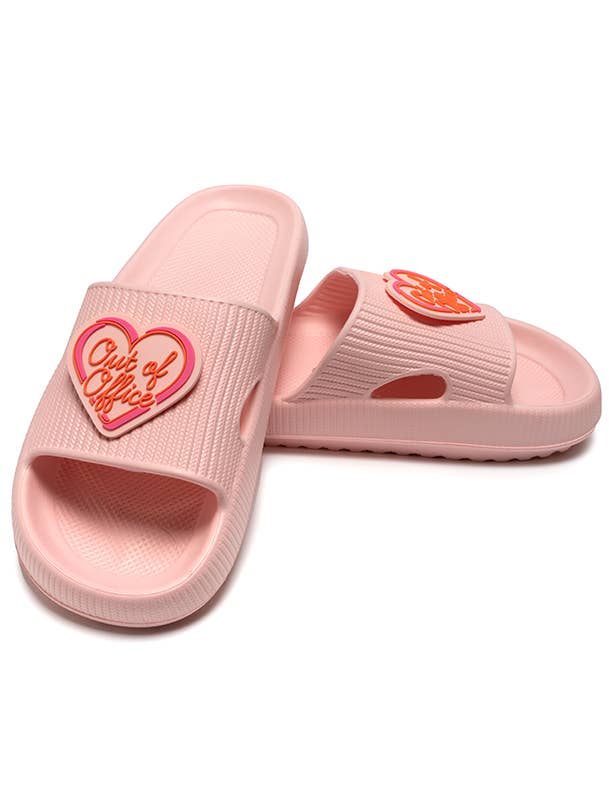 Living Royal - Wholesale Slides - Women's - Quick Dry Pool Slide Sandals - "Out of Office" - Pink1