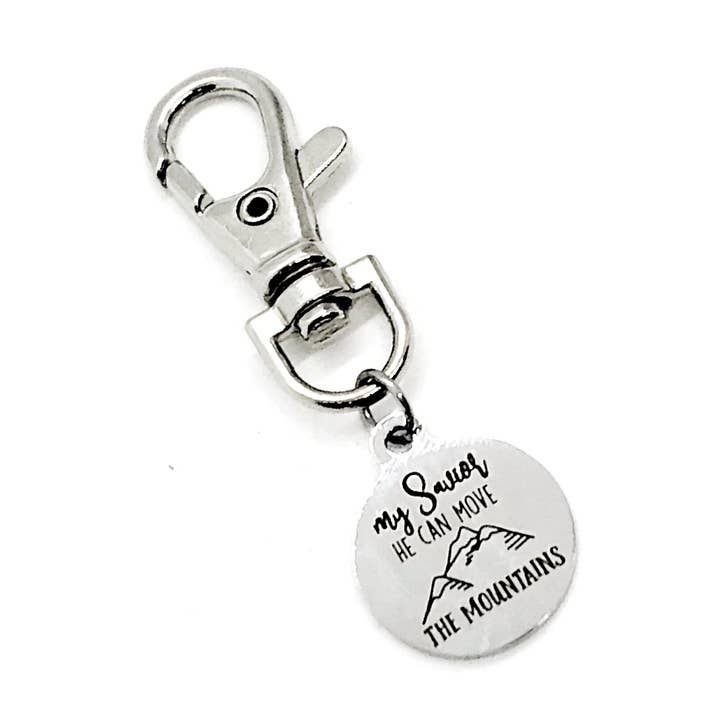 Bag Charm, My Savior He Can Move The Mountains Charm, Clip On Charm, Keychain Charm, Religious Gift, Christian Gift, Mustard Seed Faith Gift for wholesale by JKCE Designs