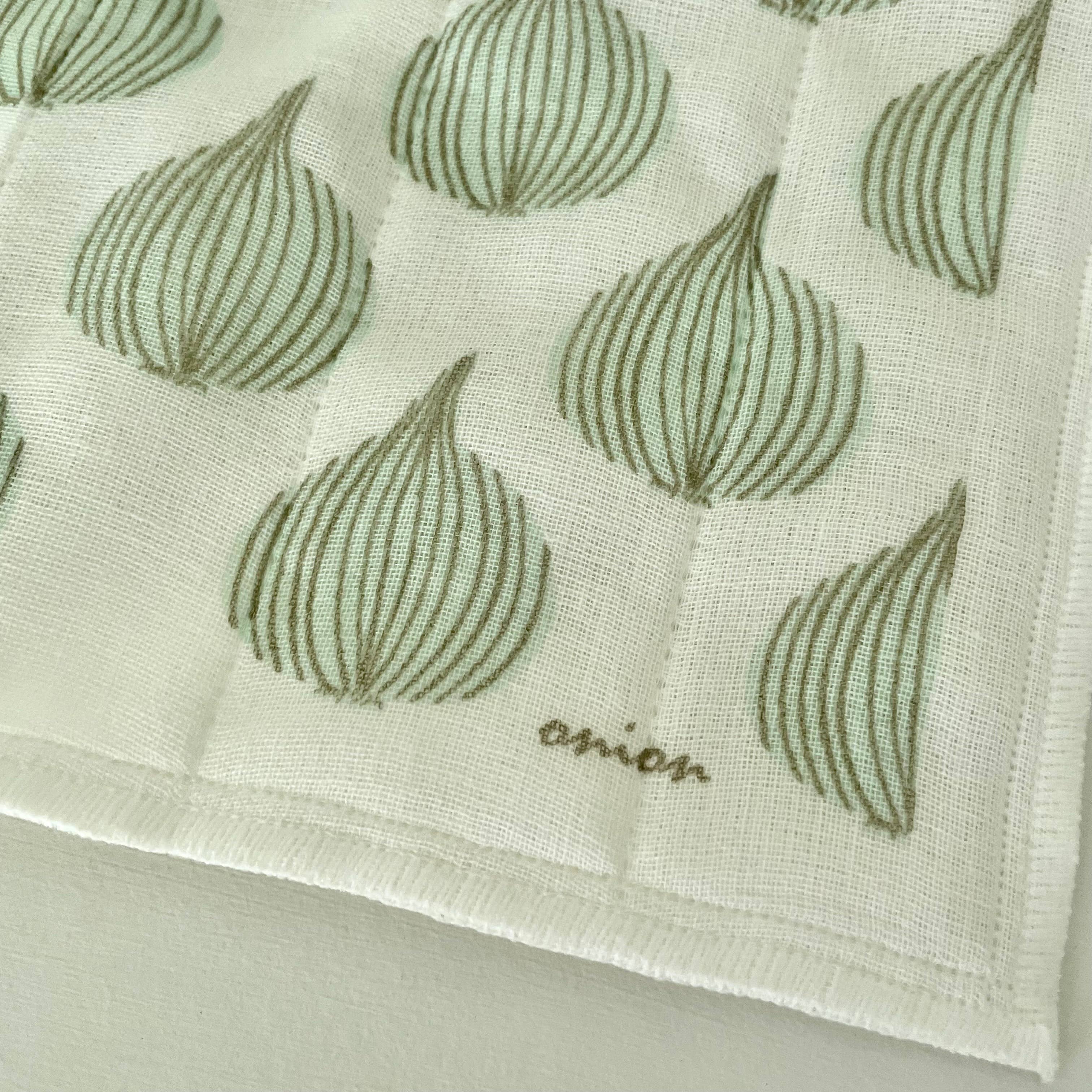 fort & field - Vente Torchon - kaya torchon japonais en rayonne/coton 30 cm x 30 cm oignon vert2