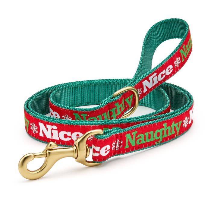 Up Country, Inc. - Venta al por mayor Correa - Perros - Correa para perro Naughty and Nice Christmas Holiday