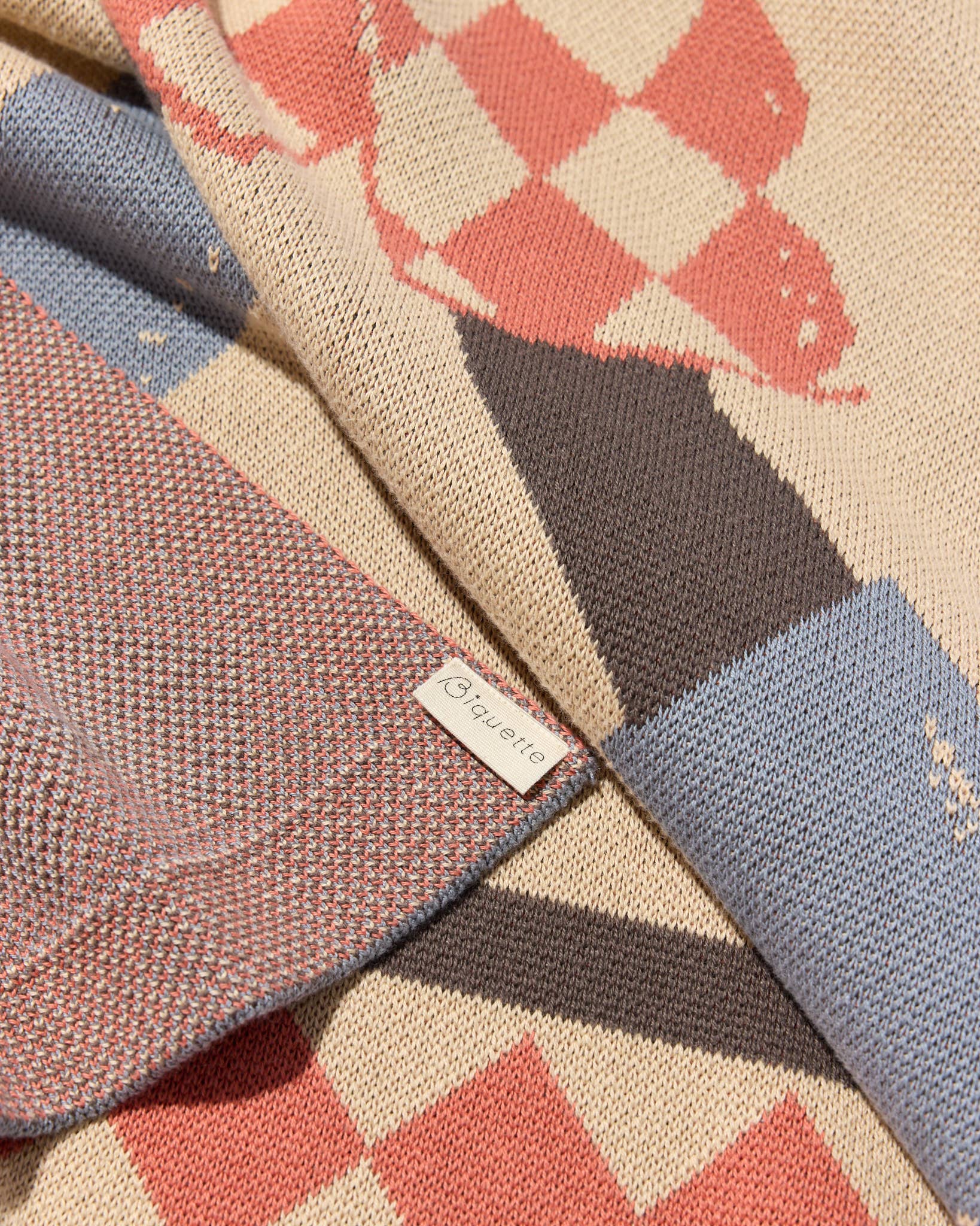 Biquette - Vendita all'ingrosso Plaid - Un Beau Poisson - Coperta da Lancio Lavorata a Maglia - Cotone - Prodotta negli USA16