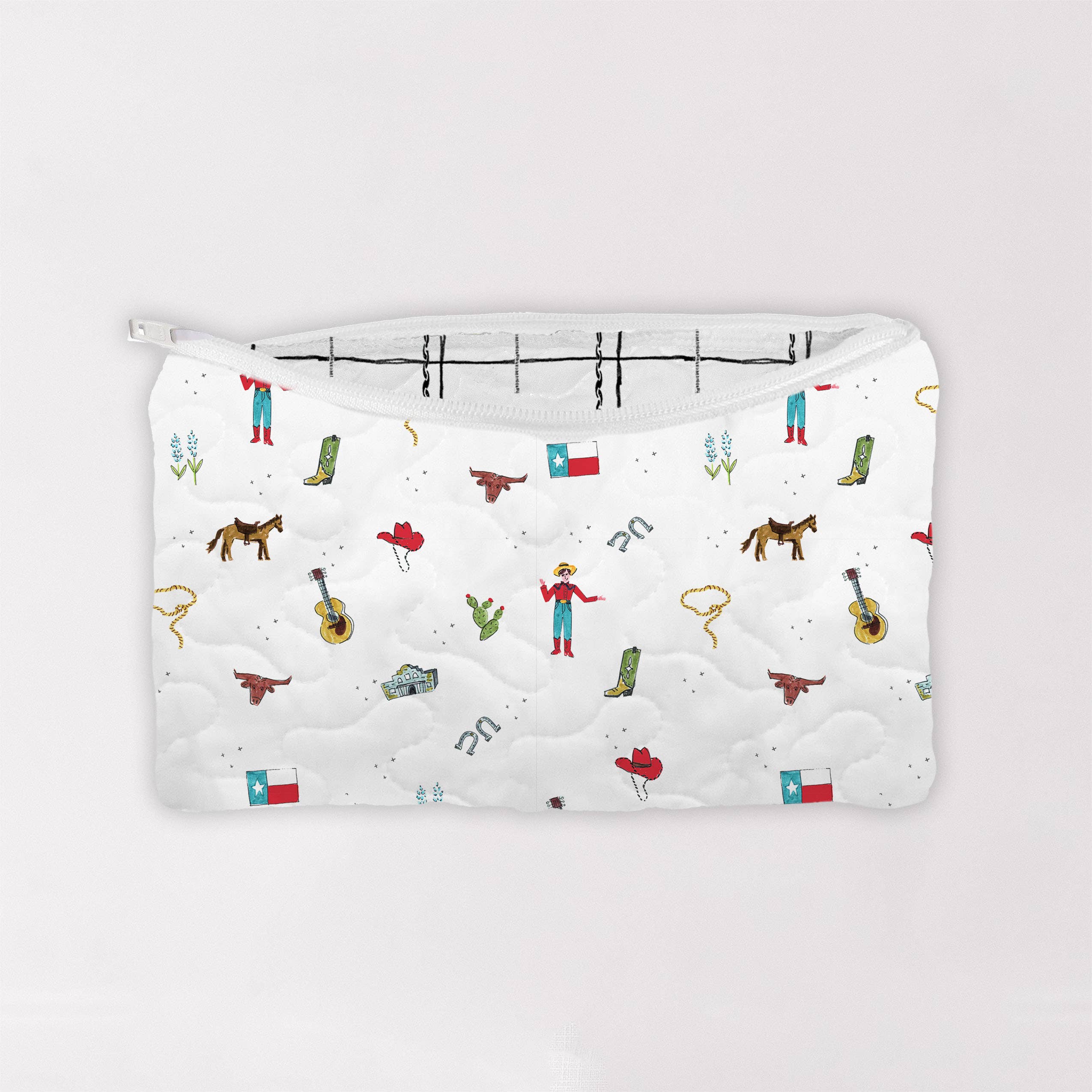 Ida Mae Home - Vendita all'ingrosso Borsa per trucchi/cosmetici - Borsa per il trucco Texas Icons1