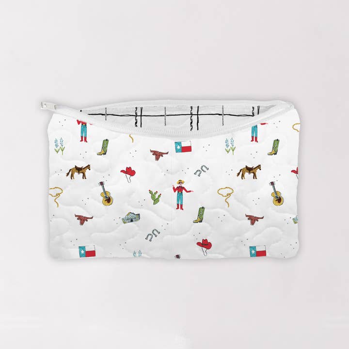 Ida Mae Home - Vendita all'ingrosso Borsa per trucchi/cosmetici - Borsa per il trucco Texas Icons1