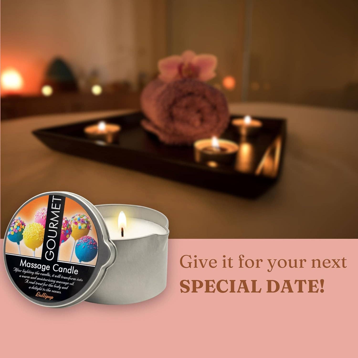 BOUTIQUE BRANDS - Vendita all'ingrosso Olio/gel per massaggi - Candela da Massaggio - Profumo di Lollipop3