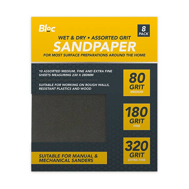 LMT-UK - Wholesale Tape - Wet & Dry Assorted Sandpaper 8pk