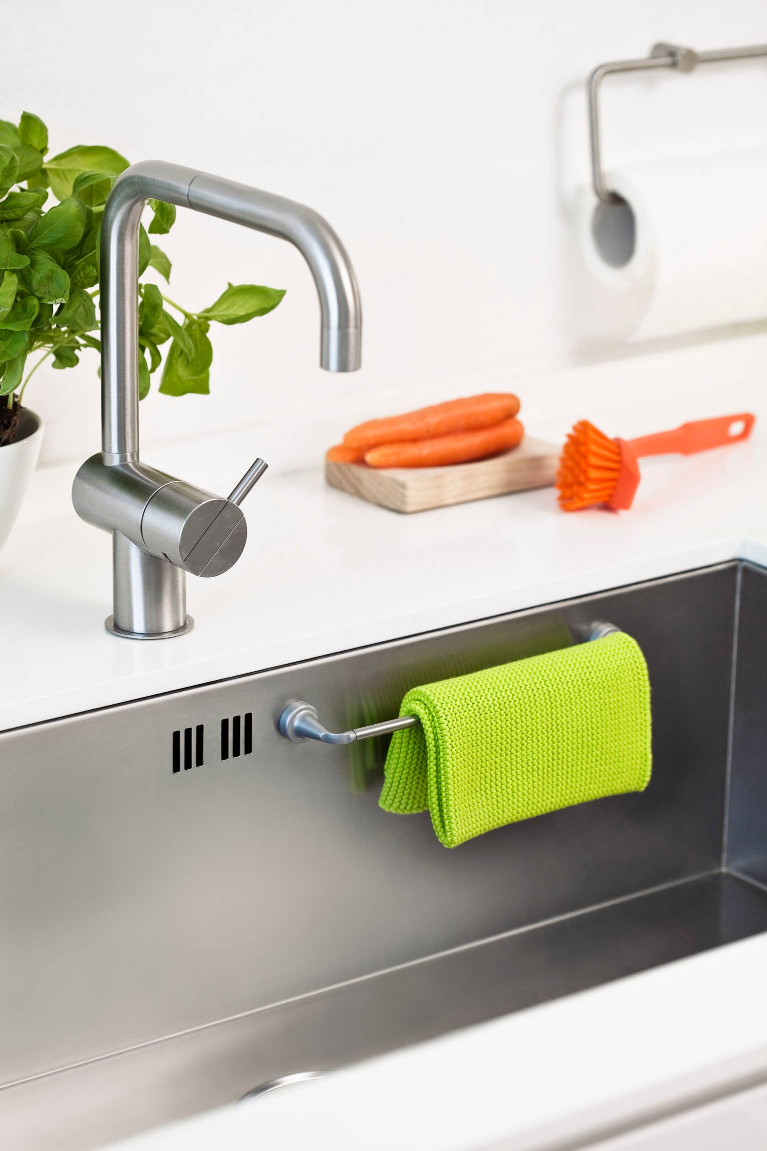 Trendy Tripper - Vente Filtre/bouchon d'évier - Porte-torchons Reenbergs en acier inoxydable standard pour évier en acier inoxydable2