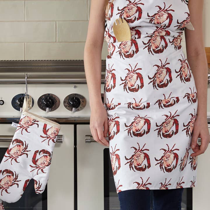 Crab Print Apron for wholesale by Monique Lucas