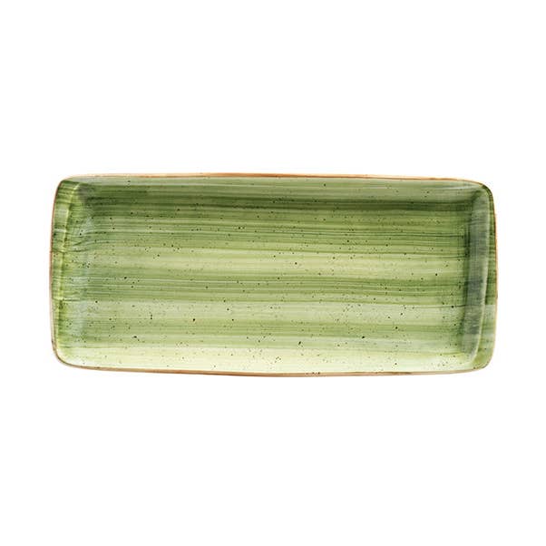 Therapie 13,5" x 6" x h:0,75" rechteckige grüne Porzellanplatte für den Großhandel von TURGLA HOME