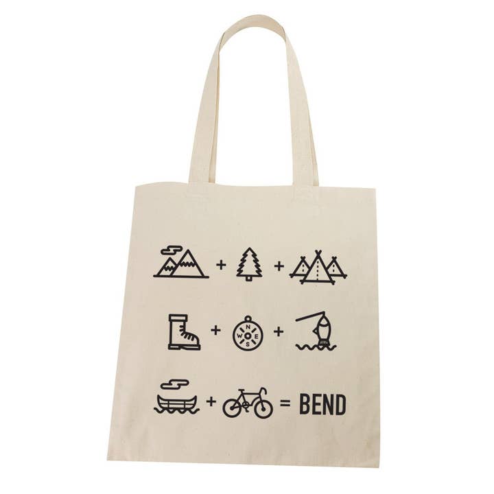 Bend Oregon Equation Lightweight Cotton Tote Bag for wholesale by noteify