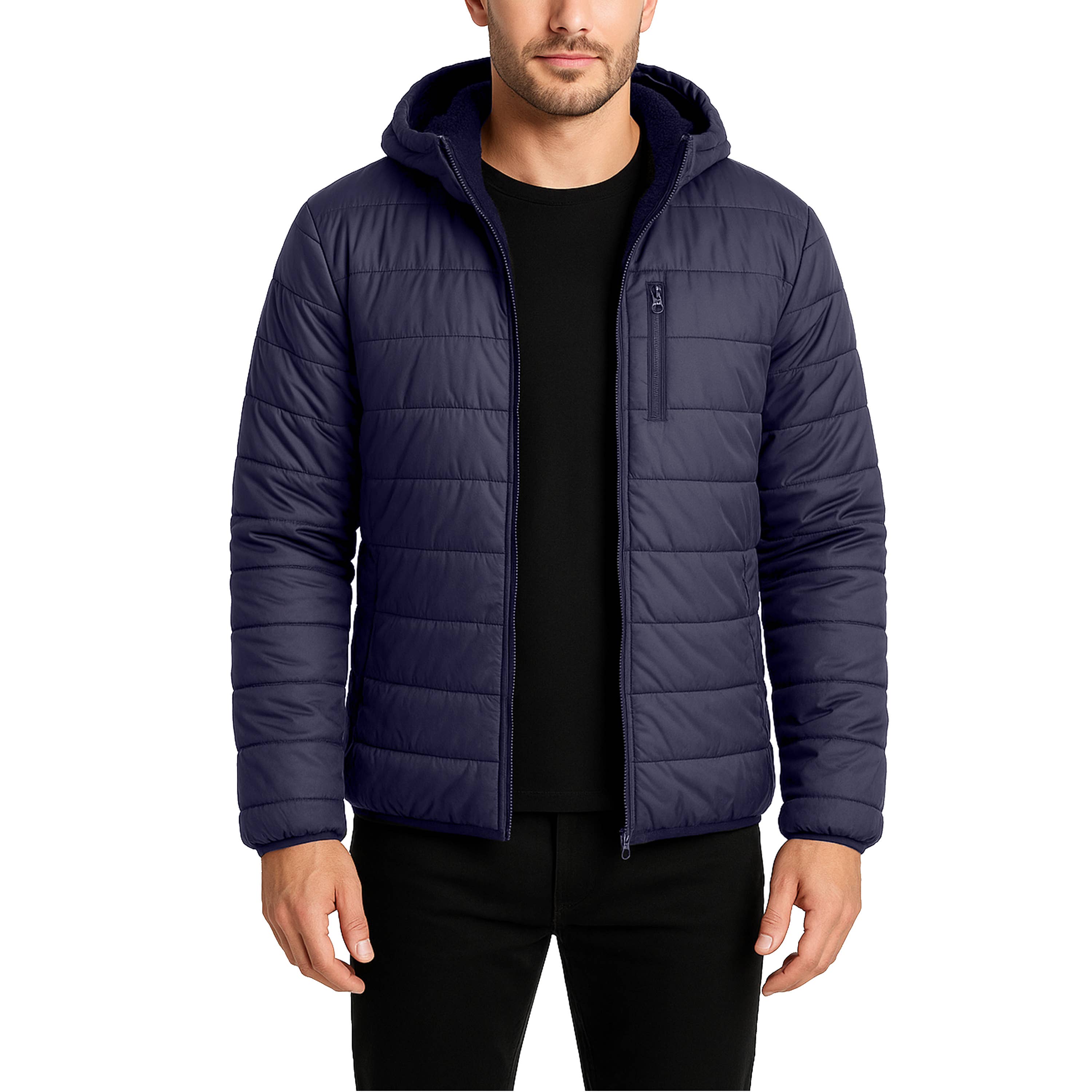 Galaxy By Harvic - Wholesale Puffer Jacket - Men's -  Men's Sherpa-Lined Hooded Puffer Jacket6