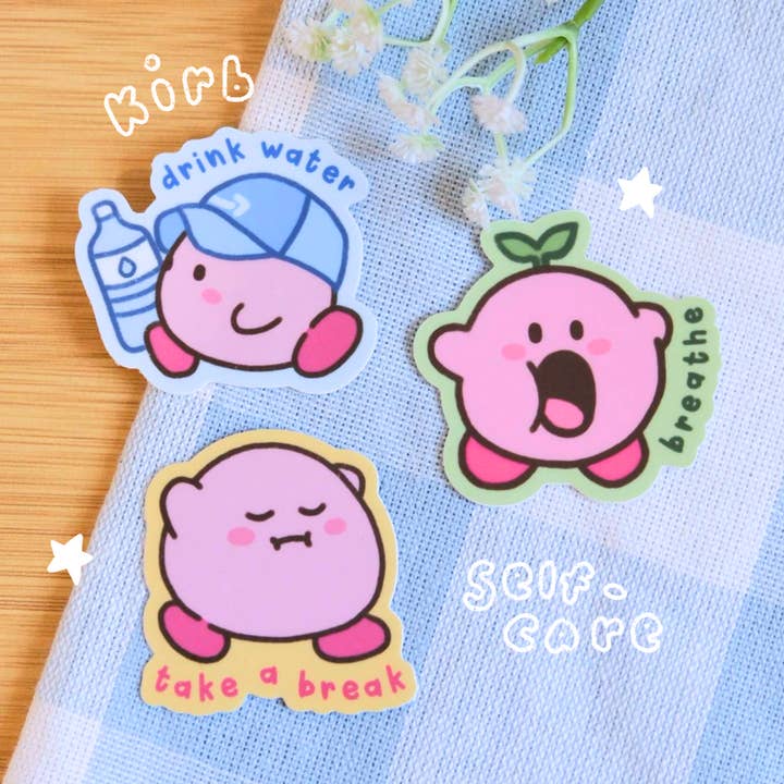 Pink Blob Self-Care Stickers for wholesale by byUme Co.