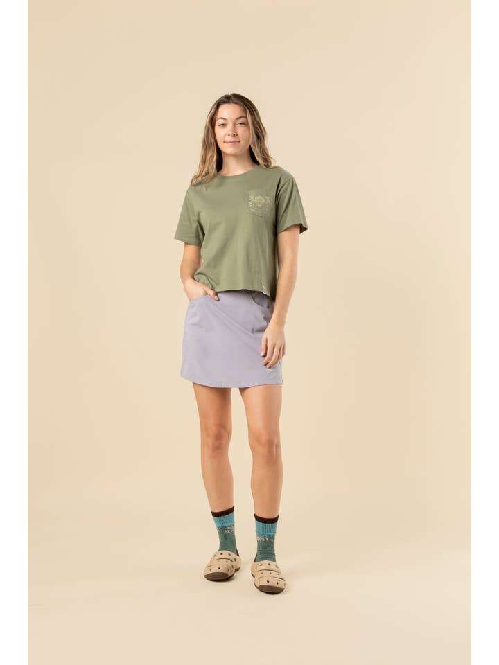 The Landmark Project - Wholesale Screen Printed T-Shirt - Women's - Keep Our Forests Green and Growing Women's Short Sleeve Boxy Tee w/ Pocket
