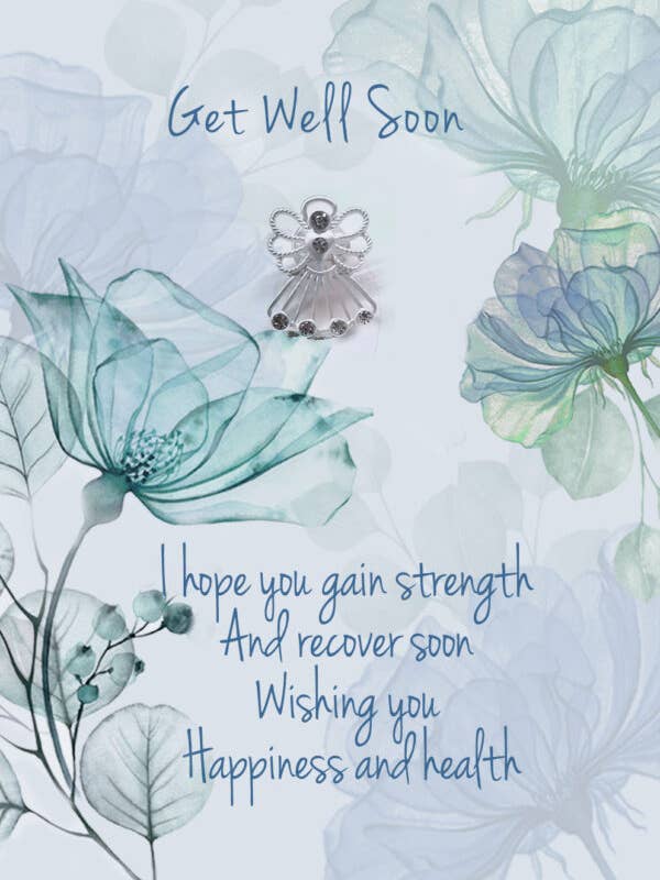 Get well soon: Poem Card with Angel Pin for wholesale by Angel Sayings