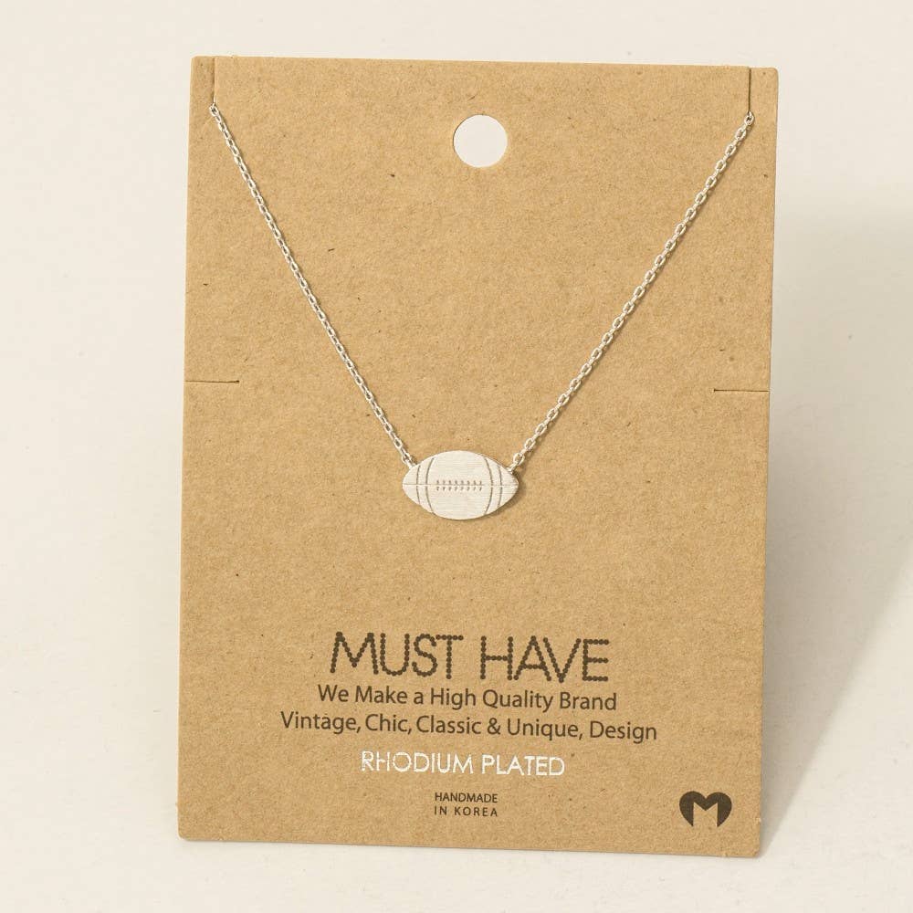 Fame Accessories - Wholesale Pendant/Charm Necklace - Dainty Football Pendant Necklace4